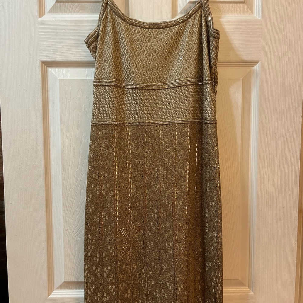St. John Gold Mini Dress